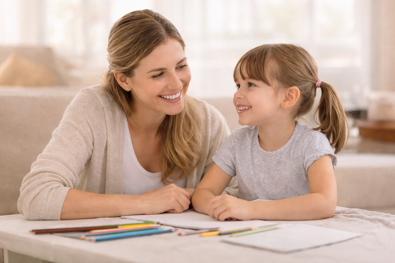 Mother and child coloring